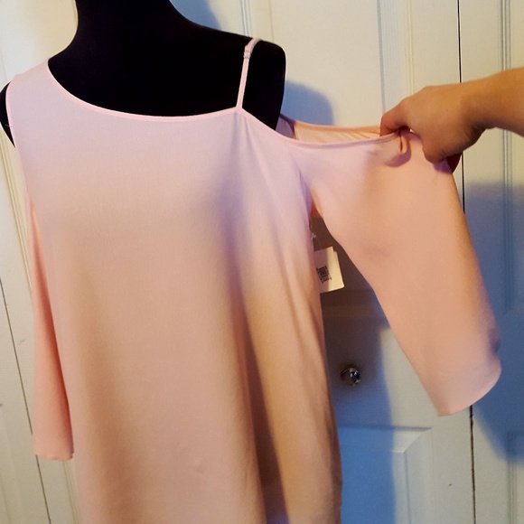 1. State Rayon Asymmetrical Cold Shoulder Top - Picture 3 of 8